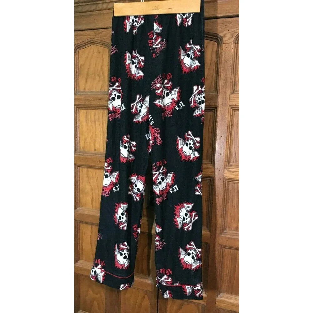 JOE BOXER It's Good To Be Bad Skeleton Pajama Pant Black Polyester Kids L 10-12